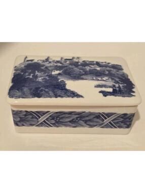 Vtg Estée Lauder Porcelain Trinket Box/Soap Dish Quatre Saisons Made In Japan